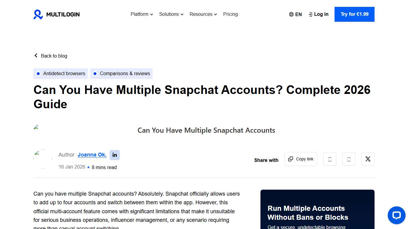 Can You Have Multiple Snapchat Accounts? Full Guide 2026